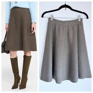 NWOT SAMPLE Kobi Halperin Women's Arielle Melange Knit Circle Skirt in Brown XS
